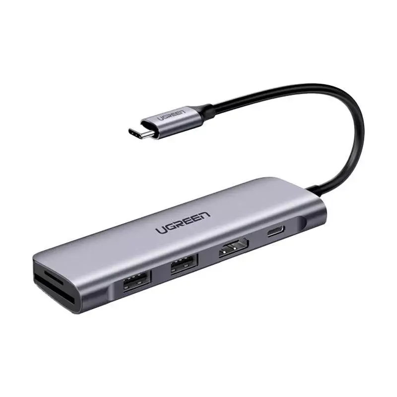 Ugreen 15214 USB-C dokas / prievadų replikatorius, USB 3.2 Gen 1, alyvinė metalinė