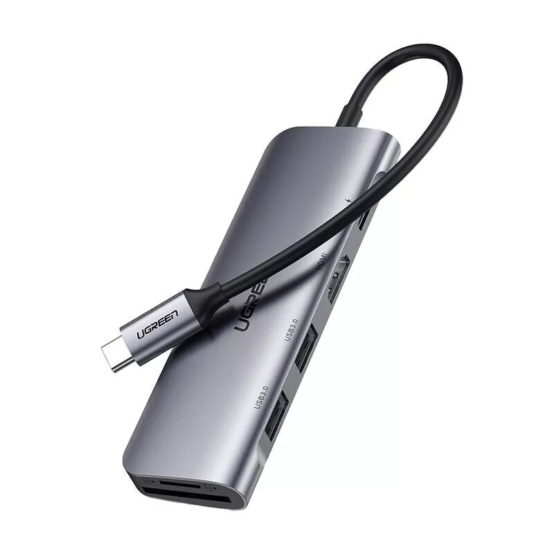 Ugreen 15214 USB-C dokas / prievadų replikatorius, USB 3.2 Gen 1, alyvinė metalinė