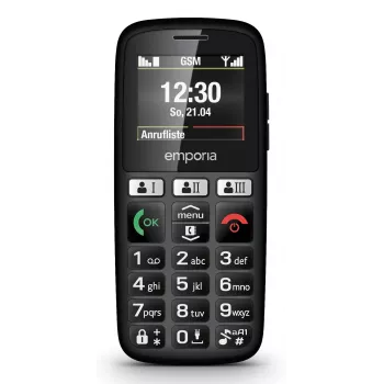 Emporia emporiaHAPPY – paprastas mobilus telefonas, 4.6 cm (1.81 inch) ekranas, 70 g, juodas