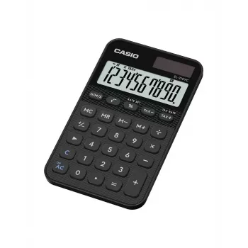 Skaičiuotuvas CASIO SL-310YC kišeninis pagrindinis, 10 skaitmenų, baterija ir saulės elementas, mokesčių ir pelno funkcijos, juodas