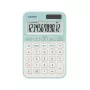Stalinis skaičiuotuvas CASIO MS-20YC – 12 skaitmenų, baterija/saulė, mokesčių ir pelno funkcijos, šviesiai žalia