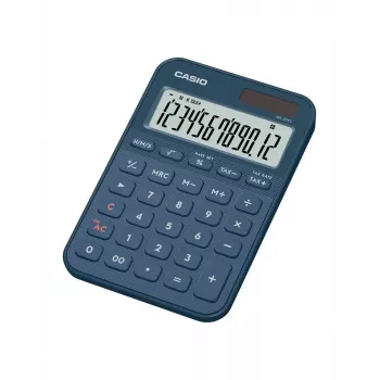 Stalinis skaičiuotuvas CASIO MS-20YC – 12 skaitmenų, mokesčių ir pelno funkcijos, baterija/saulė, tamsiai mėlynas