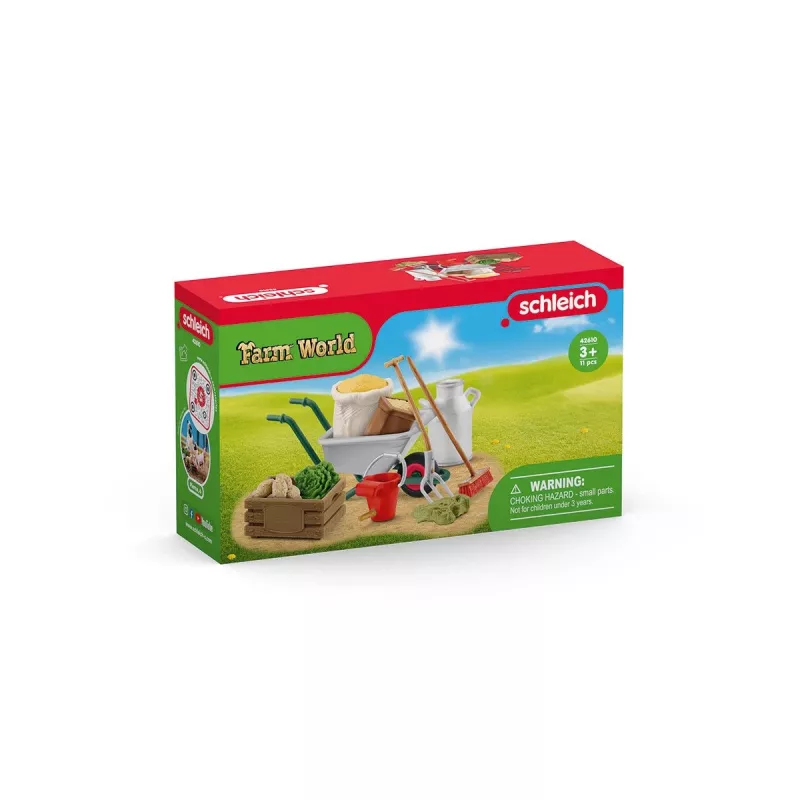 Schleich 42610S Stable Care Accessories – daugiaspalviai arklidžių priežiūros aksesuarai, rekomenduojamas amžius 3+
