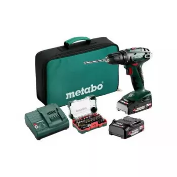Belaidis pistoleto tipo gręžtuvas Metabo BS 18 — 18 V LiPo, 1,3 kg, be rakto griebtuvas, 1 cm, 1600 aps./min., 20 mm mediena