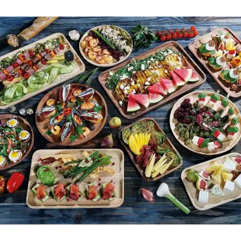 Padėklas užkandžiams Zassenhaus Snackteller medinis apvalus 30 cm