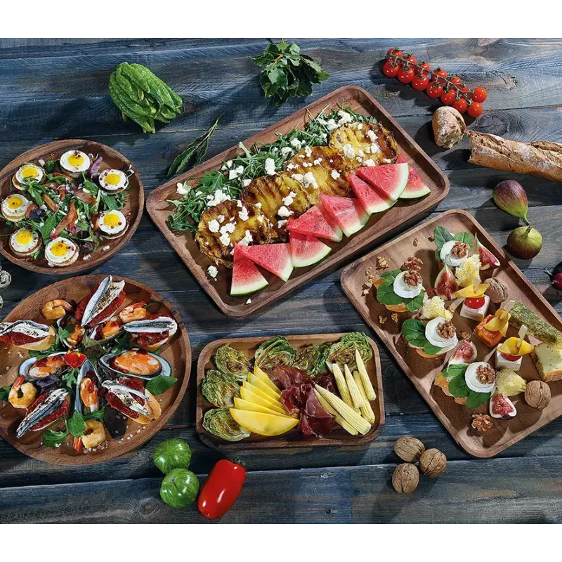 Padėklas užkandžiams Zassenhaus Snackteller medinis apvalus 30 cm