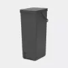 Brabantia Sort & Go 40L stačiakampis rūšiavimo šiukšlių konteineris pilkas