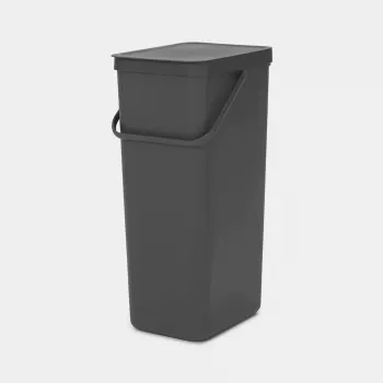 Brabantia Sort & Go 40L stačiakampis rūšiavimo šiukšlių konteineris pilkas