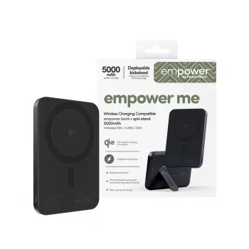 PanzerGlass empower™ by ® empower™ Bank w. Spin Stand | 5000mAh | Space Black