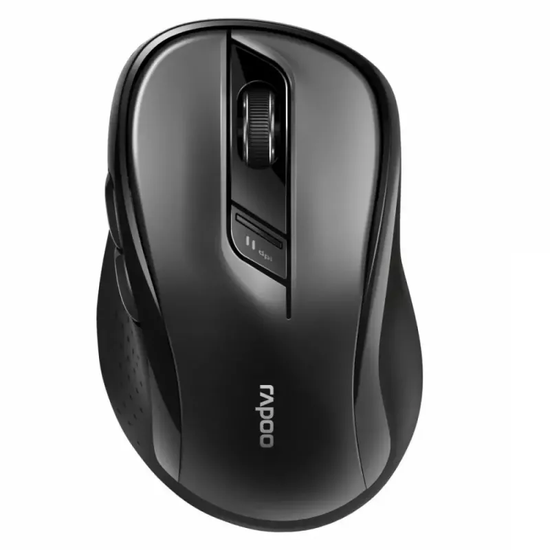 Pelė Rapoo M500 Silent, juoda, belaidė RF (2,4 GHz) + Bluetooth 3.0/4.0, optinė, 6 mygtukai, iki 1600 DPI