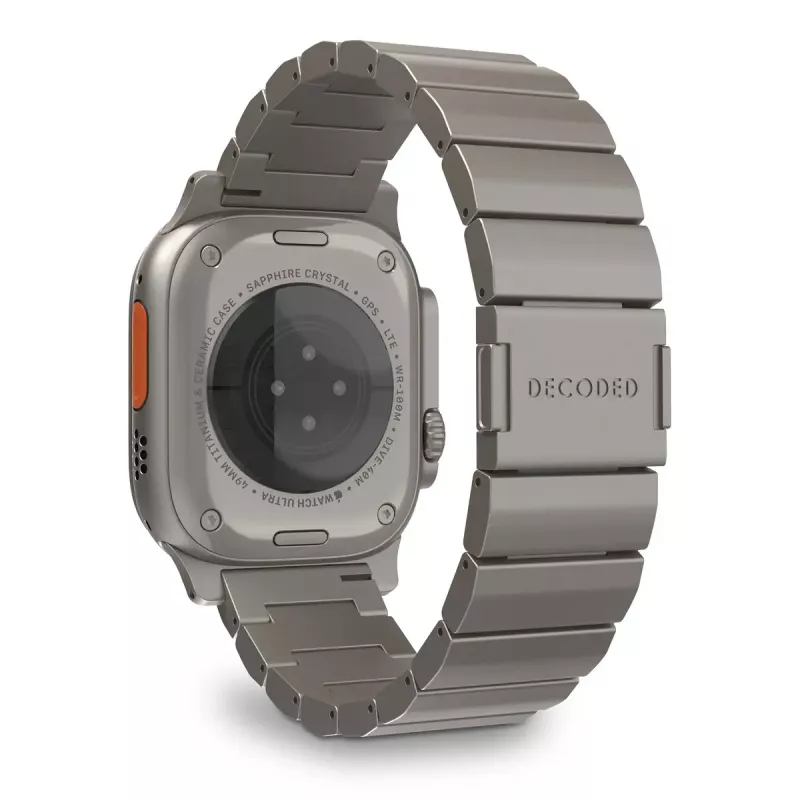 Juosta laikrodžiui Decoded Traction Band Titanium – titano apyrankė Apple Watch ir kt. 44–49 mm, 130–225 mm