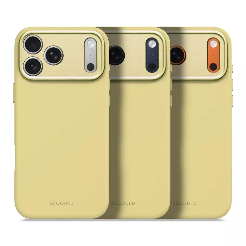 Decoded silikoninis dėklas Apple iPhone 17 Pro Max, 6,9 colio (17,5 cm) ekranams, geltonas