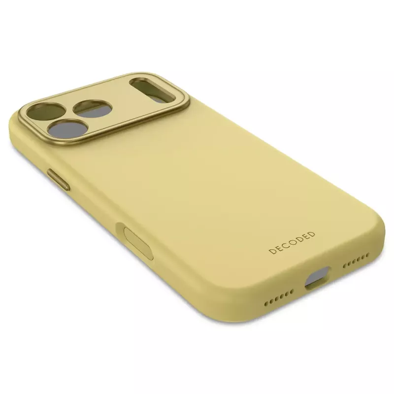 Decoded silikoninis dėklas Apple iPhone 17 Pro Max, 6,9 colio (17,5 cm) ekranams, geltonas