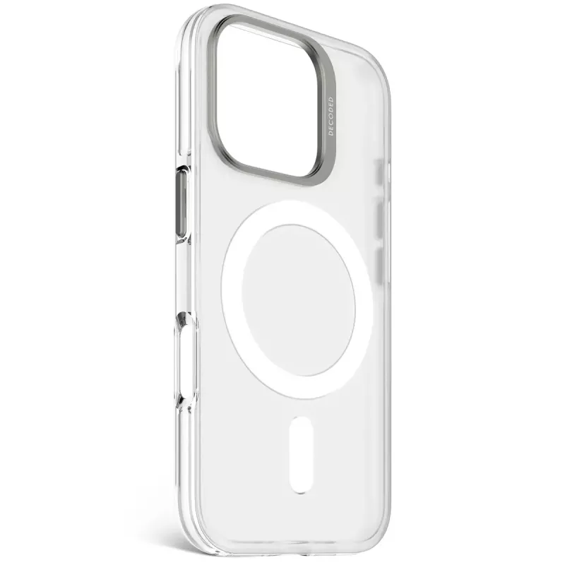 Dėklas telefonui Decoded Clear Case, iPhone 16 Pro, polikarbonatas, permatomai baltas, tinka 6,3 colio (16 cm)