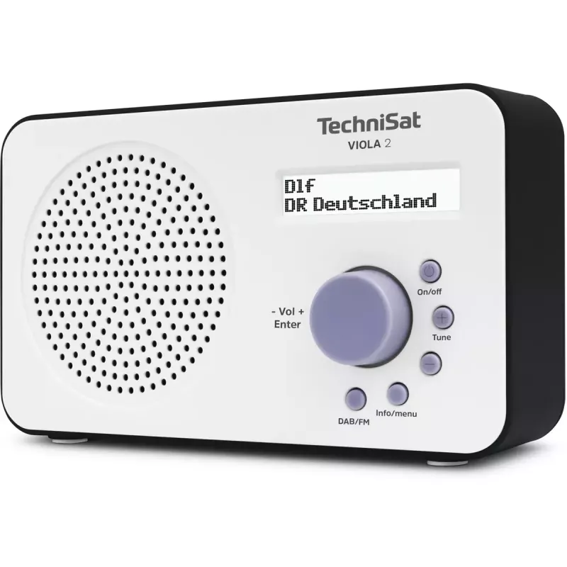 Nešiojamas skaitmeninis radijas TECHNISAT 0000/3906 — DAB/DAB+/FM, 1 W RMS, LCD, 3,5 mm, Baltas/Juodas, 0,338 kg