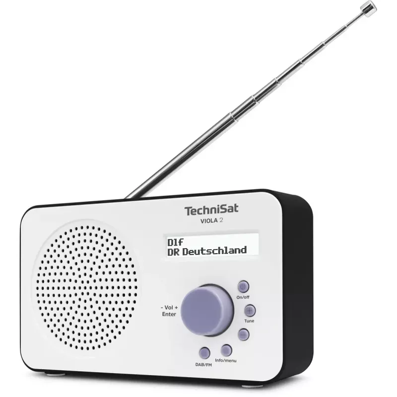 Nešiojamas skaitmeninis radijas TECHNISAT 0000/3906 — DAB/DAB+/FM, 1 W RMS, LCD, 3,5 mm, Baltas/Juodas, 0,338 kg