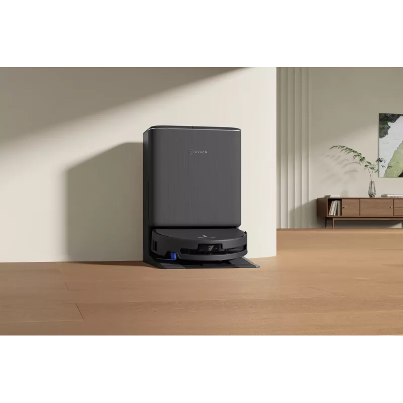 Robotinis dulkių siurblys Ecovacs DEEBOT T90 PRO OMNI — be maišelio, 0,25 L dulkių talpa, 350 min veikimo laikas, Li‑Ion 4000 mAh, juodas