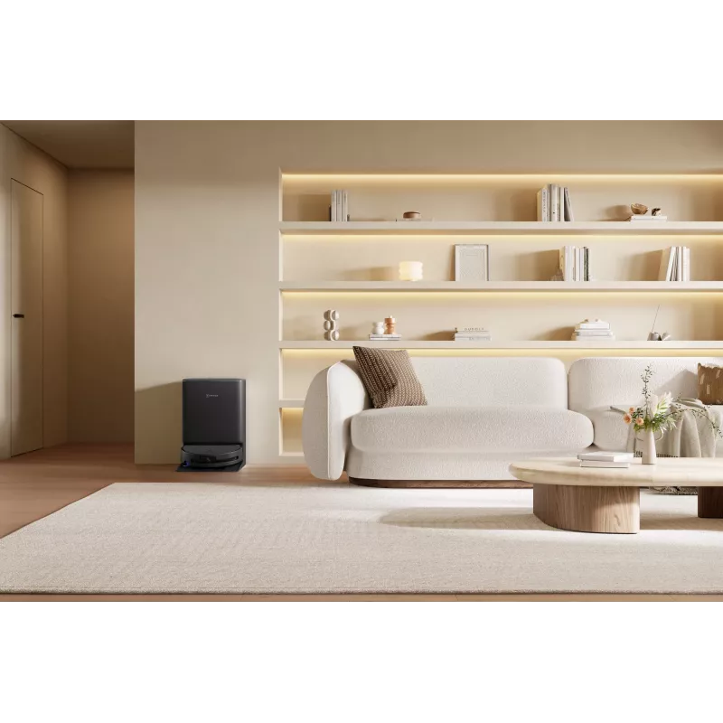 Robotinis dulkių siurblys Ecovacs DEEBOT T90 PRO OMNI — be maišelio, 0,25 L dulkių talpa, 350 min veikimo laikas, Li‑Ion 4000 mAh, juodas