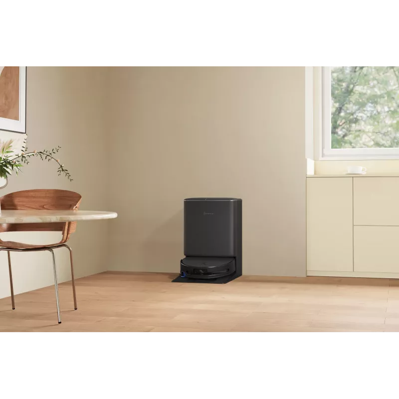 Robotinis dulkių siurblys Ecovacs DEEBOT T90 PRO OMNI — be maišelio, 0,25 L dulkių talpa, 350 min veikimo laikas, Li‑Ion 4000 mAh, juodas