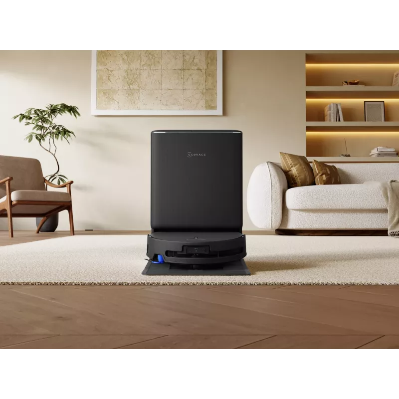 Robotinis dulkių siurblys Ecovacs DEEBOT T90 PRO OMNI — be maišelio, 0,25 L dulkių talpa, 350 min veikimo laikas, Li‑Ion 4000 mAh, juodas