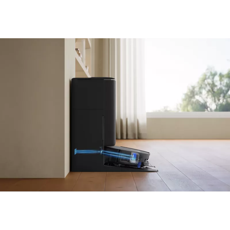 Robotinis dulkių siurblys Ecovacs DEEBOT T90 PRO OMNI — be maišelio, 0,25 L dulkių talpa, 350 min veikimo laikas, Li‑Ion 4000 mAh, juodas