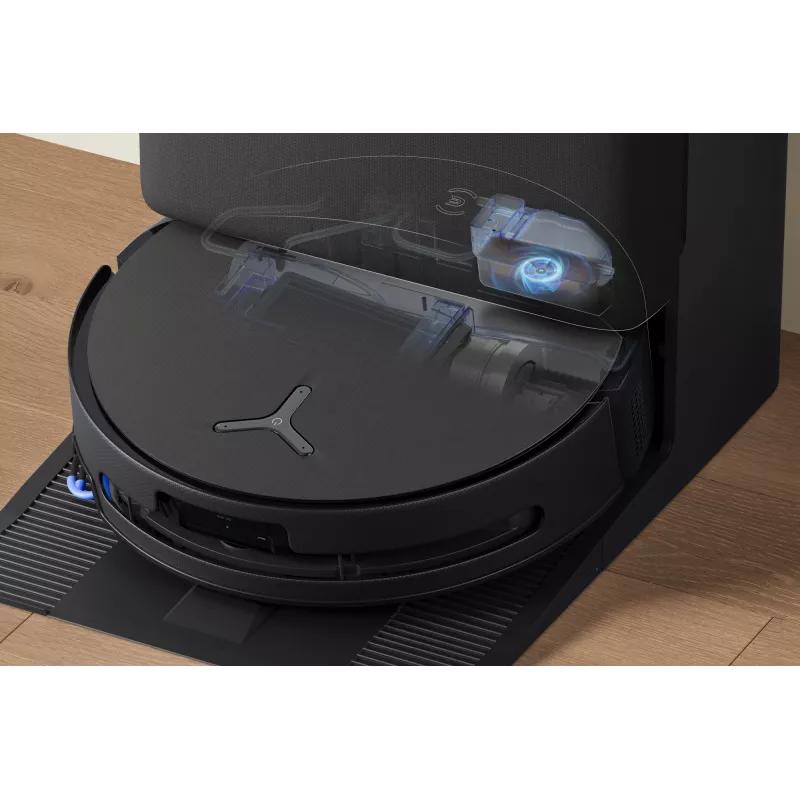 Robotinis dulkių siurblys Ecovacs DEEBOT T90 PRO OMNI — be maišelio, 0,25 L dulkių talpa, 350 min veikimo laikas, Li‑Ion 4000 mAh, juodas