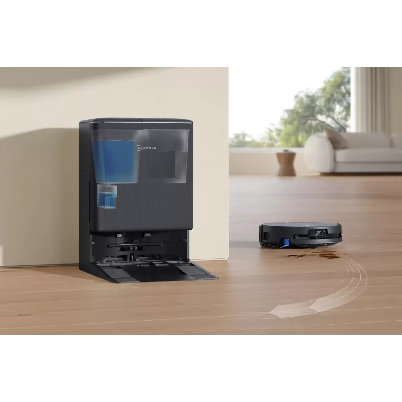 Robotinis dulkių siurblys Ecovacs DEEBOT T90 PRO OMNI — be maišelio, 0,25 L dulkių talpa, 350 min veikimo laikas, Li‑Ion 4000 mAh, juodas