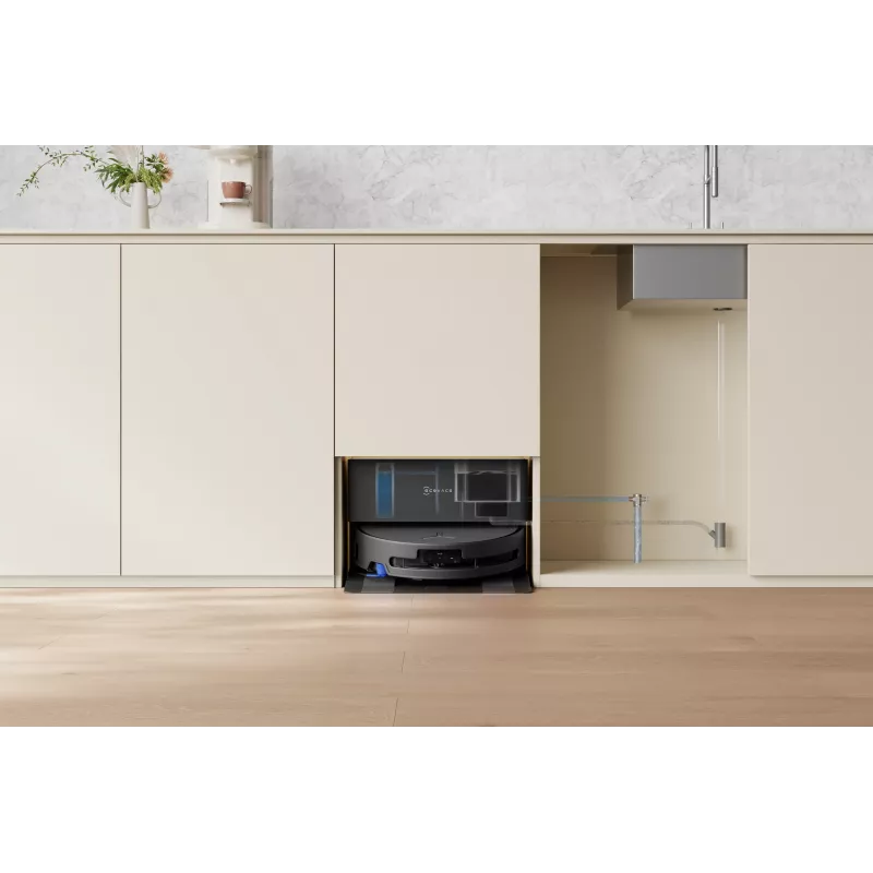 Robotinis dulkių siurblys Ecovacs DEEBOT T90 PRO OMNI — be maišelio, 0,25 L dulkių talpa, 350 min veikimo laikas, Li‑Ion 4000 mAh, juodas