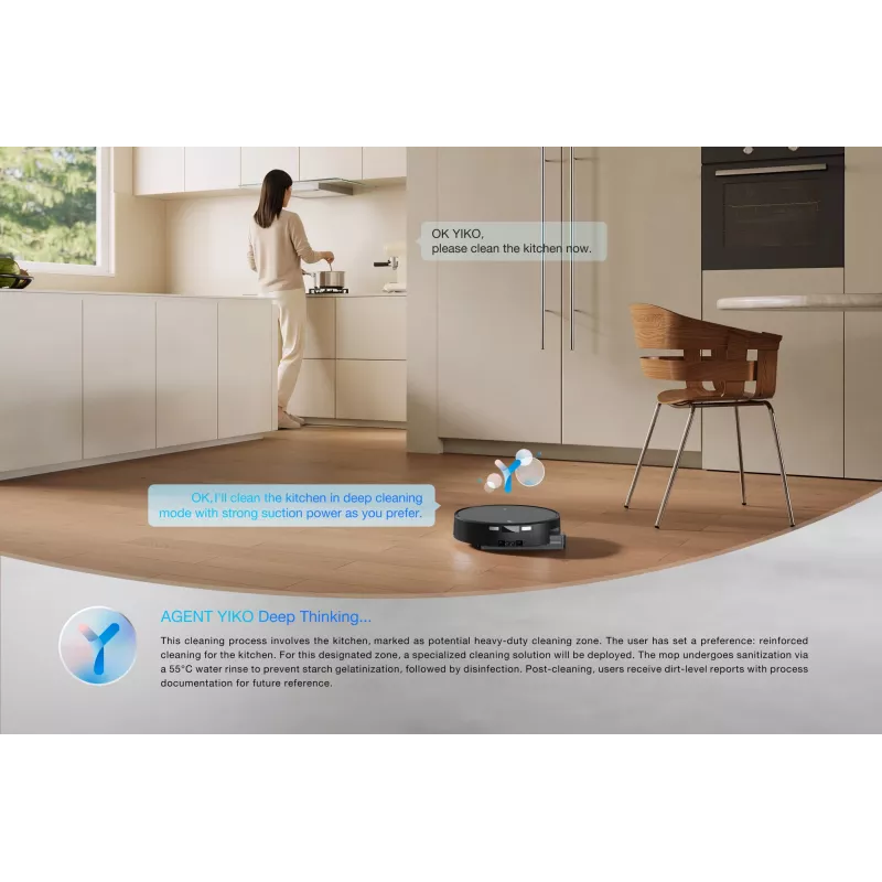Robotinis dulkių siurblys Ecovacs DEEBOT T90 PRO OMNI — be maišelio, 0,25 L dulkių talpa, 350 min veikimo laikas, Li‑Ion 4000 mAh, juodas