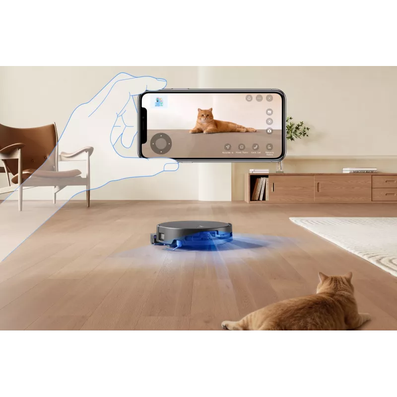 Robotinis dulkių siurblys Ecovacs DEEBOT T90 PRO OMNI — be maišelio, 0,25 L dulkių talpa, 350 min veikimo laikas, Li‑Ion 4000 mAh, juodas