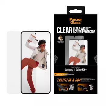 PanzerGlass ekrano apsauga Samsung New Galaxy S 2026 Plus – Ultra-Wide Fit, PET+silicone, FASTFIT