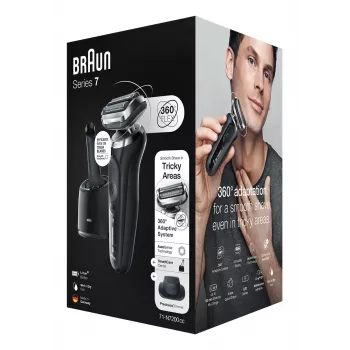 Braun Series 7 71-N7200cc skustuvas su folija juodas