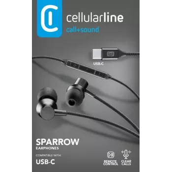 Cellularline SPARROW Stereo į ausį įdedamos ausinės su mikrofonu ir nuotolinio valdymo pulteliu