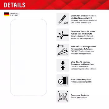 Displex Screen Protector + Dėklas Apple iPhone 15 Pro Max, Eco Montavimo Rėmelis, atsparus įbrėžimams