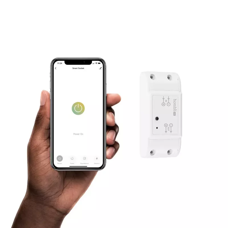 Hombli Smart Switch 2P belaidis modulis 230V (90–250V, 50–60Hz), 39×88×24 mm