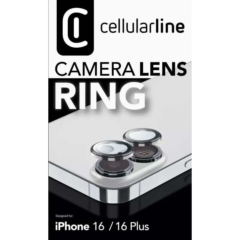 Cellularline Camera Lens Ring apsauginis stiklas iPhone 16/16 Plus