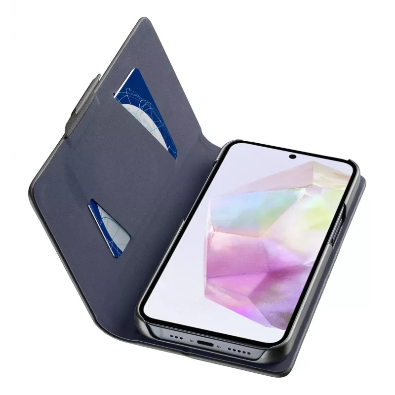 Cellularline Book - Samsung Galaxy A36/A56 dėklas su kortelių kišene ir magnetiniu užsegimu