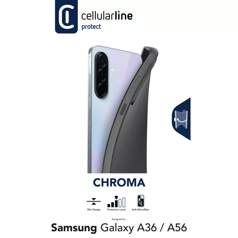 Cellularline Chroma dėklas Samsung Galaxy A36/A56 – spalvingas minkštas guminis dėklas