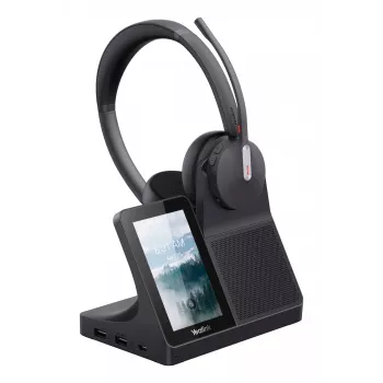 Ausinės Yealink WH64 Dual – laidinės ir belaidės Bluetooth, supraauralinės, lankeliu, 50 m diapazonas, juodos