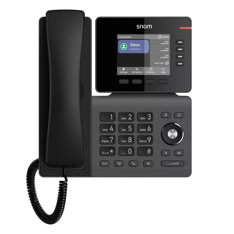 IP telefonas Snom D810W – 3,36 colio IPS ekranas, Gigabit Ethernet, Wi‑Fi (802.11a/b/g/n/ac), PoE, juodas