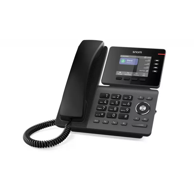 IP telefonas Snom D810W – 3,36 colio IPS ekranas, Gigabit Ethernet, Wi‑Fi (802.11a/b/g/n/ac), PoE, juodas