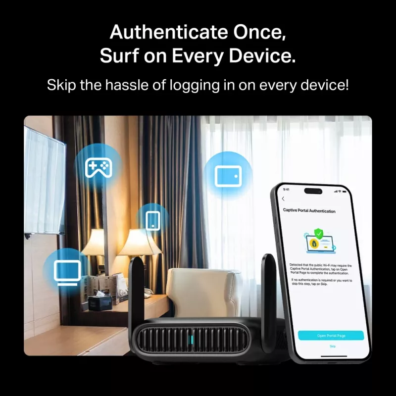 TP-Link BE3600 belaidis maršrutizatorius Wi-Fi 7, 2.5 Gigabit Ethernet, dviejų juostų (2,4 GHz / 5 GHz), juodas