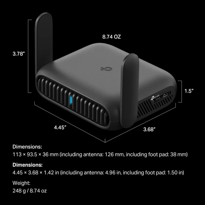TP-Link BE3600 belaidis maršrutizatorius Wi-Fi 7, 2.5 Gigabit Ethernet, dviejų juostų (2,4 GHz / 5 GHz), juodas