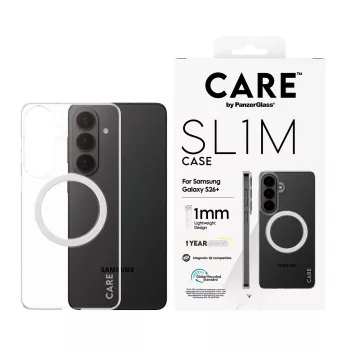 PanzerGlass CARE™ SL1M Skaidrus apsauginis dėklas su Qi belaidžiu įkrovimu Samsung Galaxy S26+ (6,7 colio)