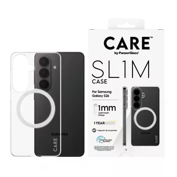 PanzerGlass CARE™ SL1M Skaidrus Dėklas su Qi Samsung Galaxy S26, tinka iki 16 cm (6,3 col.) ekranui