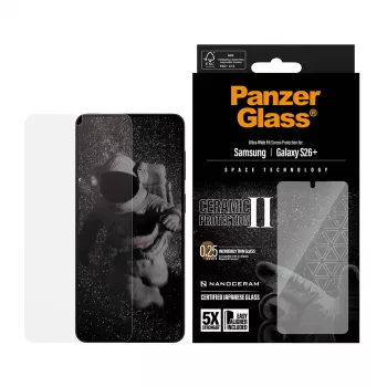 PanzerGlass ® Keraminis ekrano apsauginis stiklas Samsung Galaxy S26+ | Ultra-Wide Fit su EasyAligner