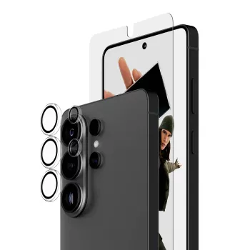 Apsauginių stiklų rinkinys PanzerGlass Hoops 2-in-1, skirta Samsung Galaxy S26 Ultra – grūdintas stiklas + PET, skaidrus, itin platus