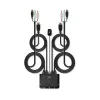 Lindy 2 portų KVM perjungiklis, HDMI 4K60, USB 2.0 ir audio, kabelis, juodas