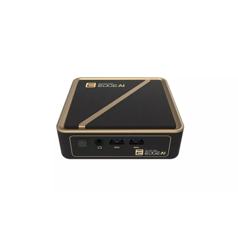 Mini PC Barebone Sapphire EDGE AI 340 su DDR5 atminties palaikymu ir HDMI išvestimi