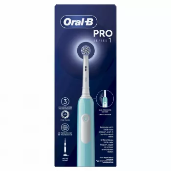 Oral-B Pro 1 Sensitive Clean beslotinis besisukantis-osciliuojantis dantų šepetėlis suaugusiems, mėlynas